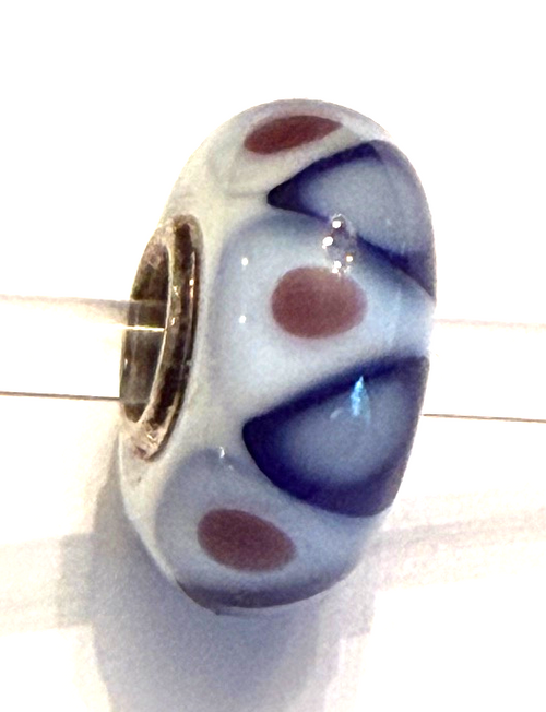 TROLLBEAD UNIVERSAL UNIQUE WHITE WITH BROWN, NAVY, BLUE
