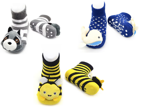 LIVENTI BOOGIE TOE RATTLE SOCKS SET OF 3