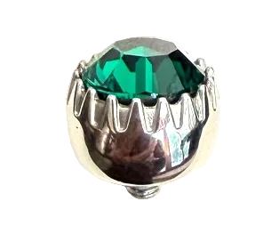 QUDO LONDON TOPPER BIG 10.5MM EMERALD SILVER