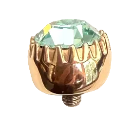 QUDO LONDON TOPPER BIG 10.5MM LIGHT PERIDOT ROSE GOLD