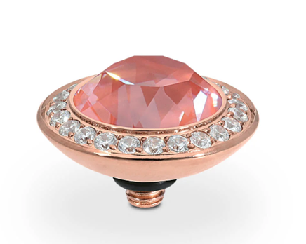 QUDO TONDO DELUXE CRYSTALS MAROON IGNITE 13MM TOPPER ROSEGOLD