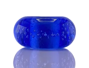 TROLLBEAD SILVER TRACE BLUE GLASS BEAD
