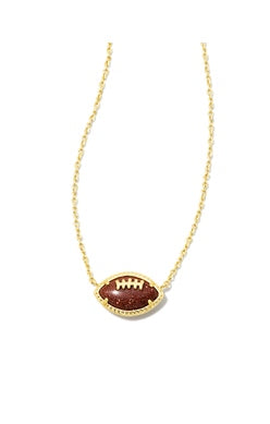 KENDRA SCOTT NECKLACE FOOTBALL GOLD ORANGE GOLDSTONE