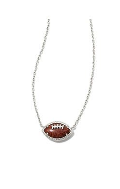 KENDRA SCOTT NECKLACE FOOTBALL SILVER ORANGE GOLDSTONE