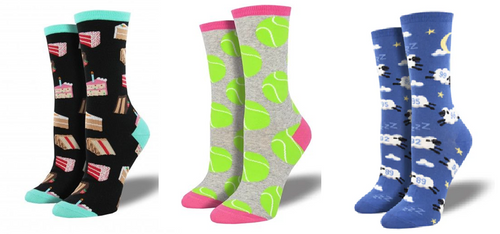 LADIES SOCKS SET OF 3 PAIR / PIECE OF CAKE & SET POINT & COUNTING SHEEP