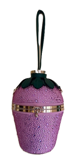 NEW YORK PINK CRYSTAL STRAWBERRY BAG 80084
