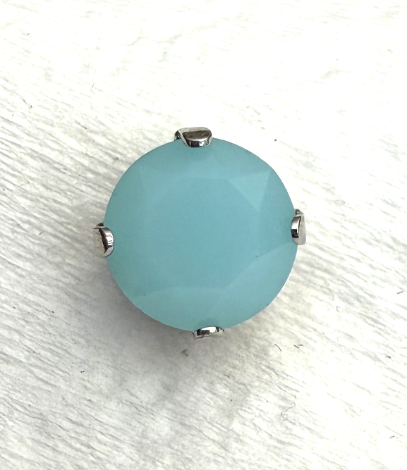 MARIANA EARRINGS STUDS: aqua stone in 10mm silver setting, post backs