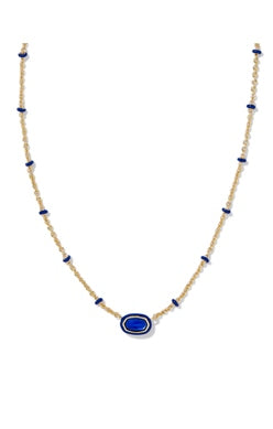 KENDRA SCOTT NECKLACE MINI ELISA ENAMEL FRAME GOLD COBALT ILLUSION