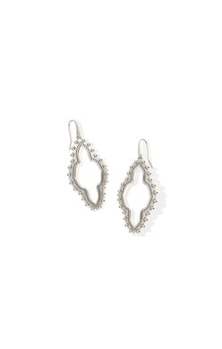 KENDRA SCOTT EARRINGS ABBIE BEADED OPEN FRAME SILVER