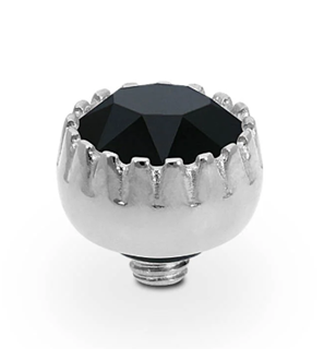 QUDO LONDON TOPPER 8MM SMALL JET BLACK SILVER