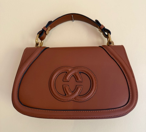 NEW YORK BROWN FAUX LEATHER SHOULDER BAG 80081