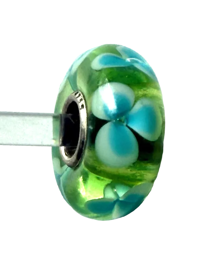 TROLLBEAD UNIVERSAL UNIQUE GREEN BLUE FLOWER