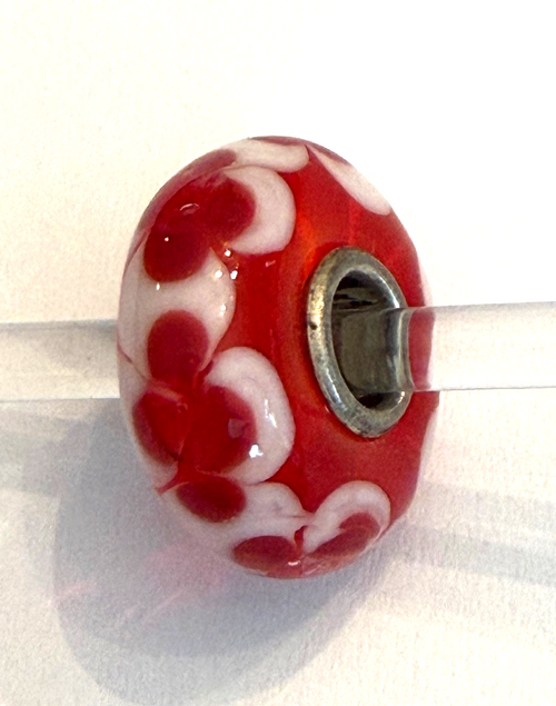 TROLLBEAD UNIVERSAL UNIQUE RED/WHITE BEAD