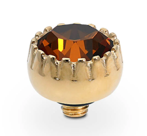 QUDO LONDON TOPPER 8MM SMALL SMOKED AMBER ROSEGOLD