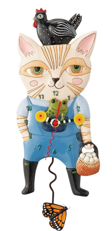 COUNTRY CAT CLOCK