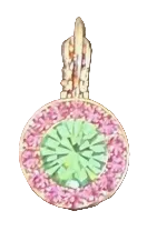 MARIANA EARRINGS TUTTI FRUTTI SOPHIA: green, pink stones in 1/2" rose gold setting, lever back