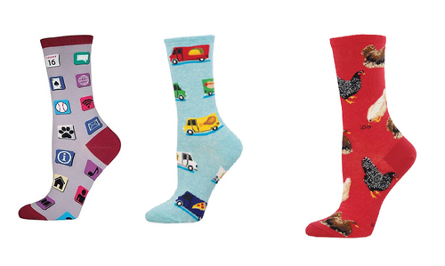 LADIES SOCKS SET OF 3 PAIR / APPS & FOOD TRUCK & HEN HOUSE