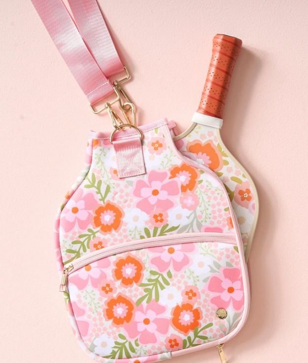 PICKLEBALL PADDLE CASE BEYOND BLOOMS PINK ORANGE 59559