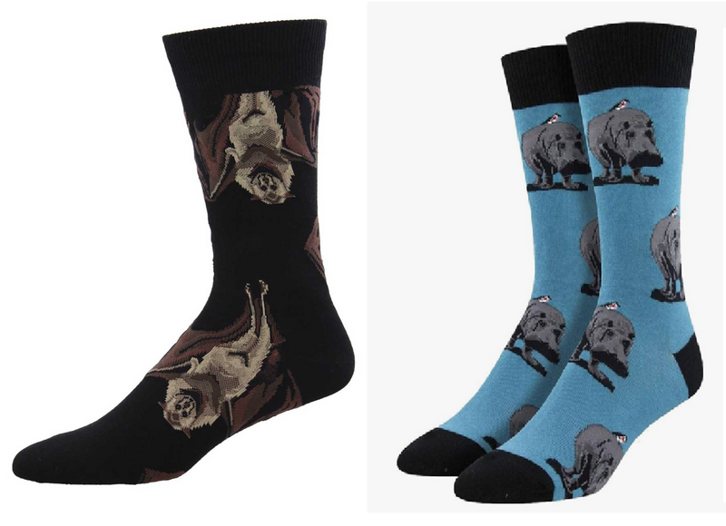 MEN'S SOCKS SET OF 2 PAIR GOING BATTY & HIP HIPPORAY