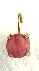 MARIANA EARRING: pink 1/4" stone in yellow gold setting, lever backs