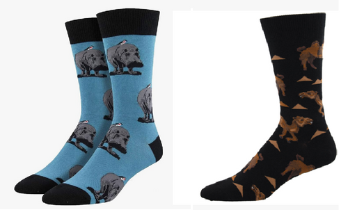 MEN'S SOCKS SET OF 2 PAIR HIP HIPPORAY & HUMP DAY HERO