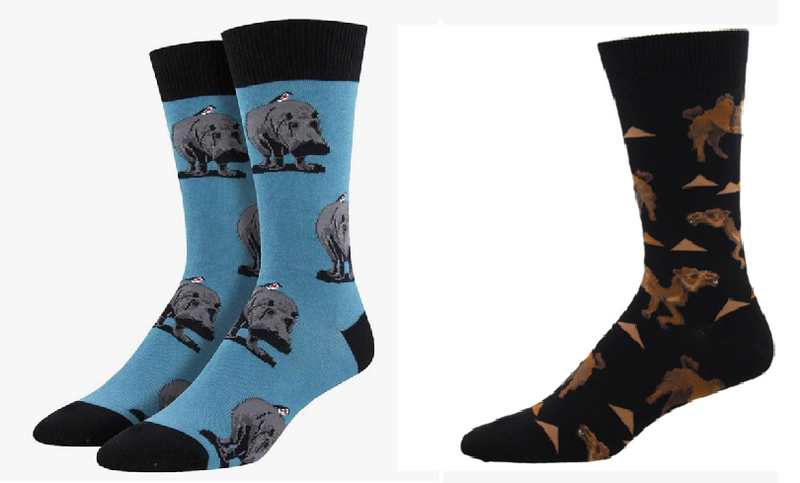 MEN'S SOCKS SET OF 2 PAIR HIP HIPPORAY & HUMP DAY HERO