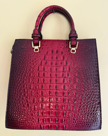 NEW YORK RED FAUX LEATHER CROC BAG 80083