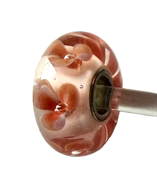 TROLLBEAD UNIVERSAL UNIQUE PEACH BUBBLE FLOWER