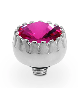 QUDO LONDON TOPPER 8MM SMALL FUSCHIA IGNITE SILVER