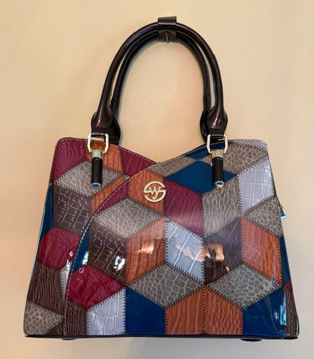 NEW YORK SHINY PATENT PATCHWORK BAG 61182