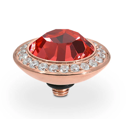 QUDO TONDO DELUXE CRYSTALS ORANGE DELIGHT 13MM TOPPER ROSEGOLD