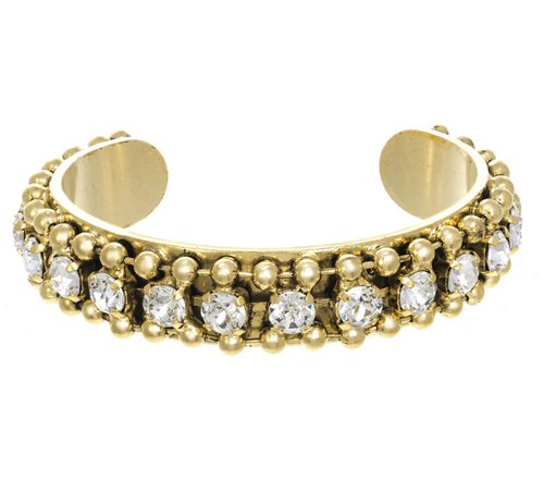 TOVA BRACELET COCO CUFF GOLD: Swarovski crystals in gold plated setting, adjustable