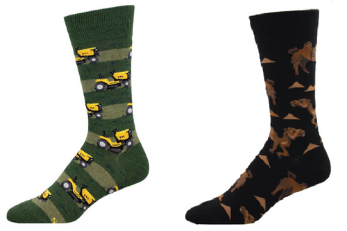 MEN'S SOCKS SET OF 2 PAIR LAWN MOWER & HUMP DAY HERO