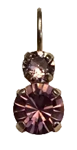 MARIANA EARRINGS SERENE: lavender, pink stones in 1/2" rose gold setting, lever back