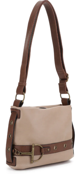 LIZ SOTO ANNA CROSSBODY-HORSEBIT ALMOND