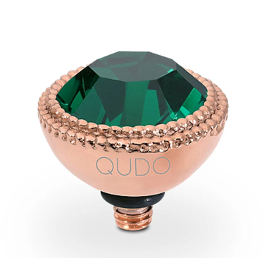 QUDO FABERO ROUND EMERALD 11MM ROSEGOLD TOPPER