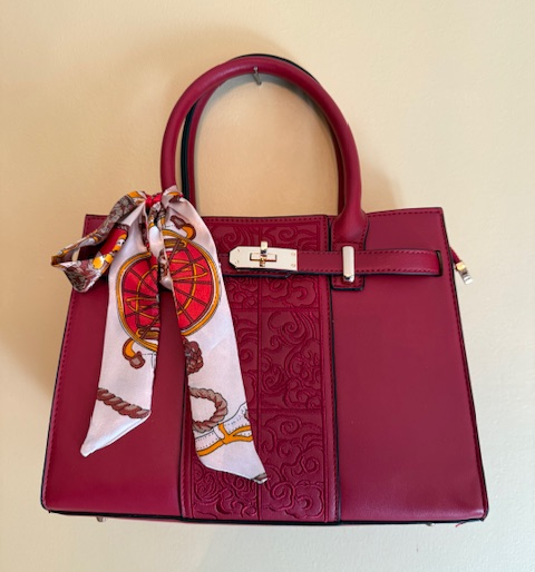 NEW YORK RED FAUX LEATHER BAG 61177