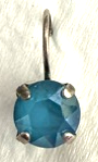 MARIANA EARRING: blue 1/4" stone in silvet setting, lever backs