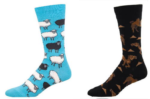 MEN'S SOCKS SET OF 2 PAIR BLACK SHEEP & HUMP DAY HERO
