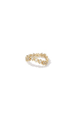 KENDRA SCOTT RING NYDIA BAND GOLD WHITE CRYSTALS SIZE 7