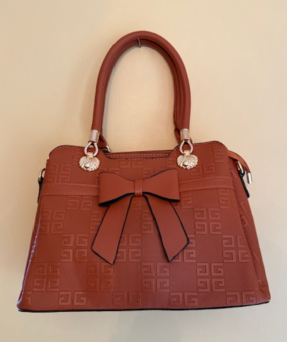 NEW YORK SADDLE BROWN BAG WITH BOW 80079