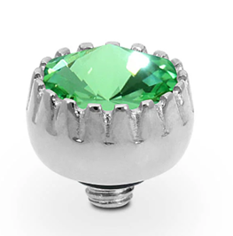 QUDO LONDON TOPPER 8MM SMALL LIGHT PERIDOT SILVER