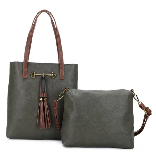 LIZ SOTO JANE HORSE BIT TOTE OLIVE 55052