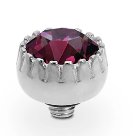 QUDO LONDON TOPPER 8MM SMALL AMETHYST SILVER