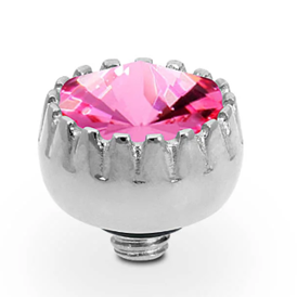 QUDO LONDON TOPPER 8MM SMALL ROSE SILVER