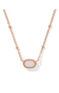 KENDRA SCOTT NECKLACE MINI ELISA SATELLITE ROSEGOLD IRIDESCENT DRUSY