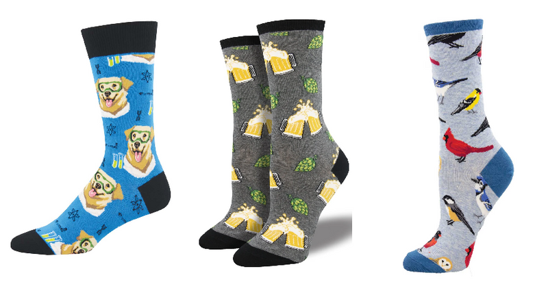 LADIES SOCKS SET OF 3 PAIR / SCIENCE LAB & HOPPIER TOGETHER & BIRD IS THE WORD