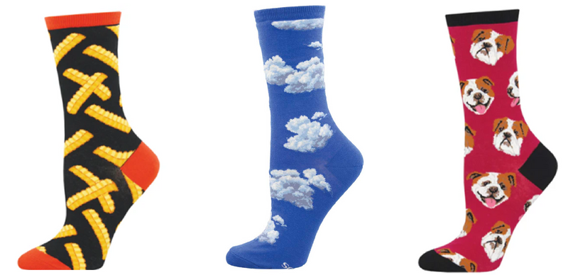 LADIES SOCKS SET OF 3 PAIR / CRINKLE CUT & SLIGHTLY CLOUDY & INCREDIBULL