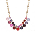 TOVA NECKLACE VIVICA BERRIES: multi color Swarovski crystals, in antique gold plated setting