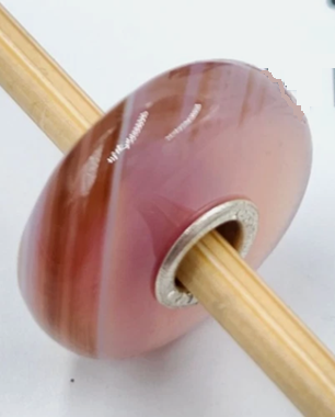 TROLLBEAD PINK STRIPED AGATE BEAD